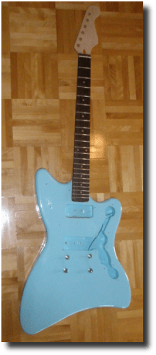 Blue JM guitar body